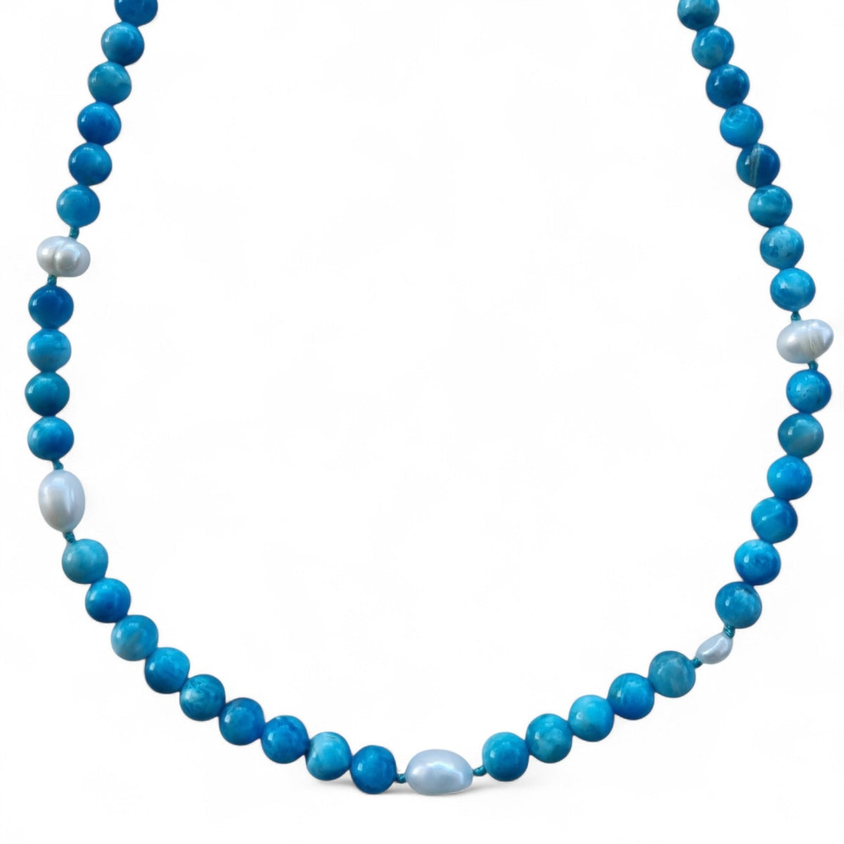 Sugerloaf Pearl Necklace in Blue Apatite