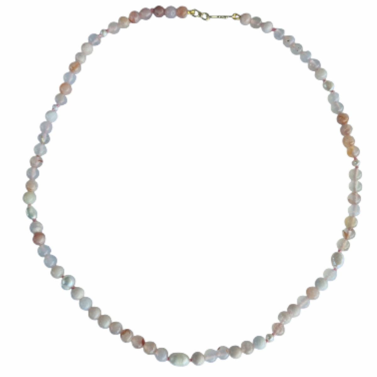 Sugerloaf Pearl Necklace in Cherry Blossom Agate