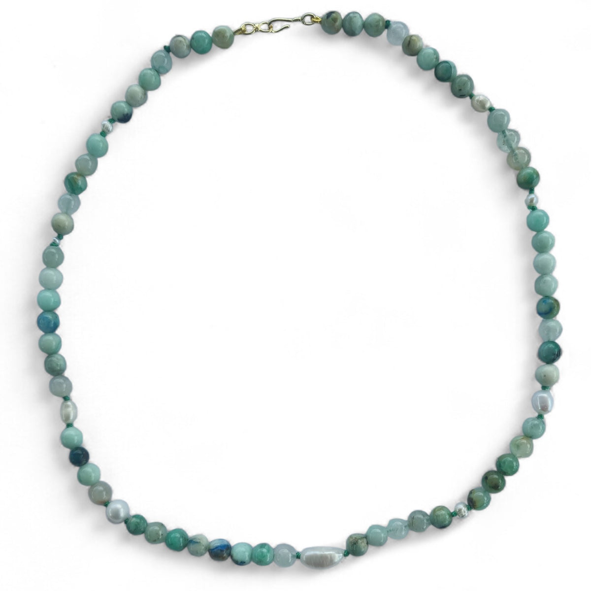 Sugerloaf Pearl Necklace in Green Azurite