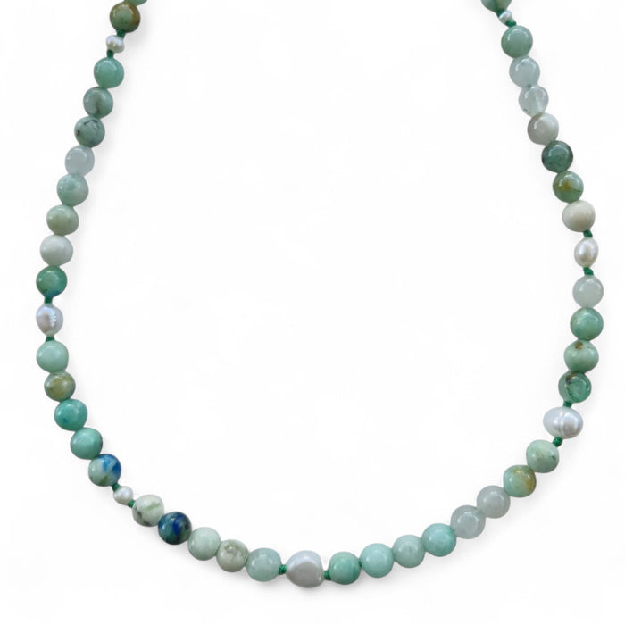Sugerloaf Pearl Necklace in Green Azurite