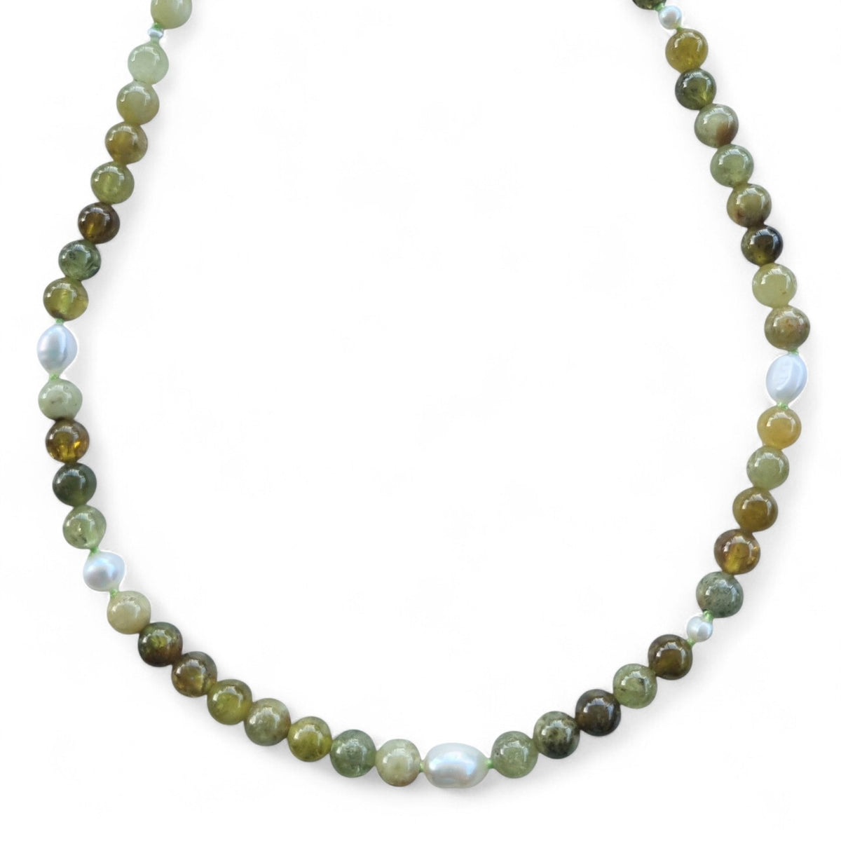 Sugerloaf Pearl Necklace in Green Garnet