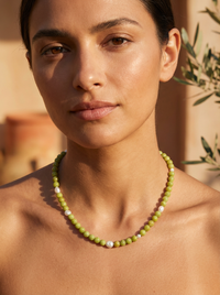 Sugerloaf Pearl Necklace in Green Opal