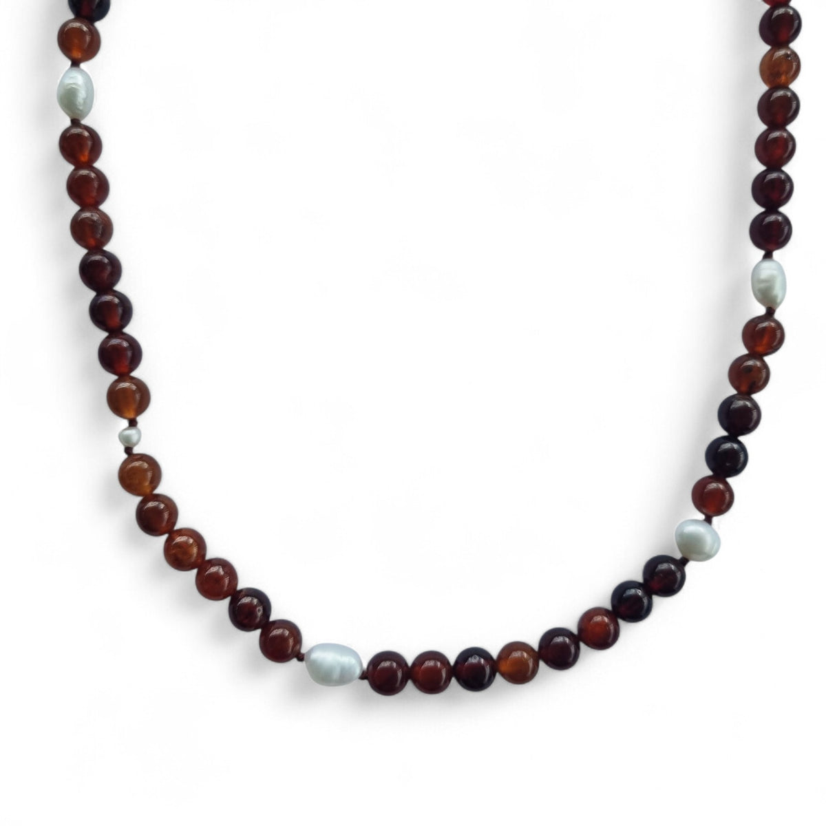 Sugerloaf Pearl Necklace in Hessonite Orange Garnet