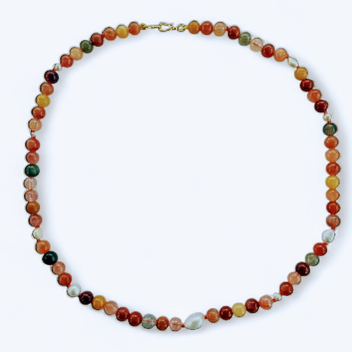 Sugerloaf Pearl Necklace in Red Rutile Quartz