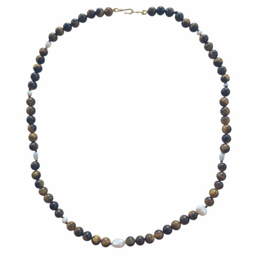 Sugerloaf Pearl Necklace in Tiger Eye