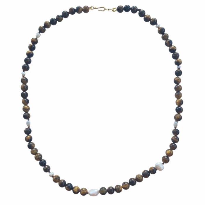 Sugerloaf Pearl Necklace in Tiger Eye
