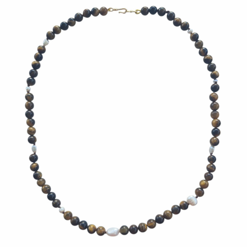 Sugerloaf Pearl Necklace in Tiger Eye