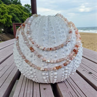 Sugerloaf Pearl Necklace in Cherry Blossom Agate