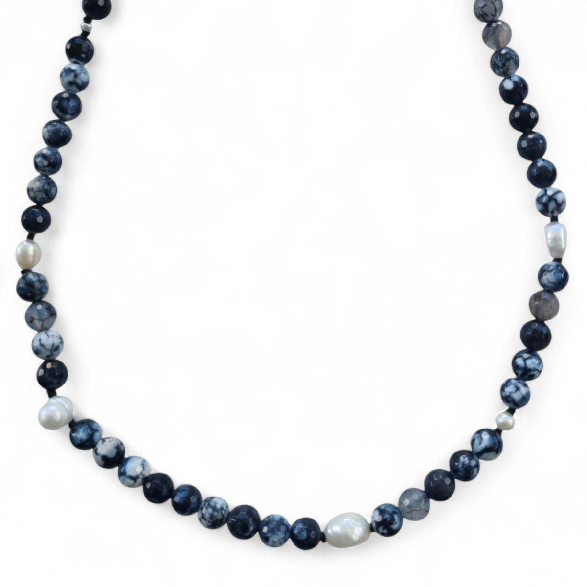 Sugerloaf Pearl Necklace in Black Fire Agate