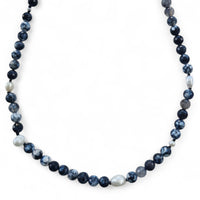 Sugerloaf Pearl Necklace in Black Fire Agate