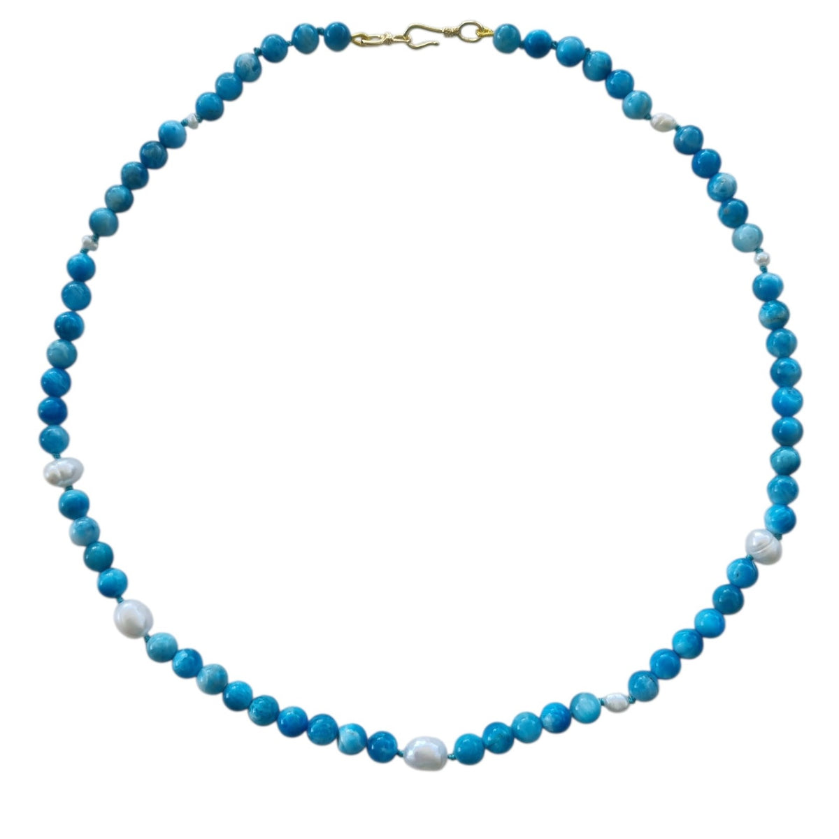 Sugerloaf Pearl Necklace in Blue Apatite