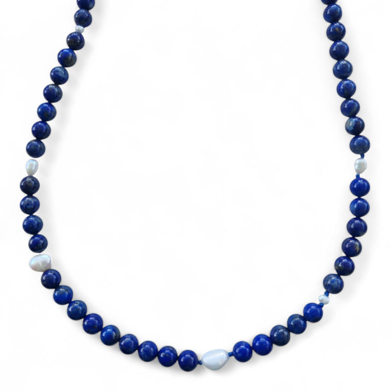 Sugerloaf Pearl Necklace in Lapis Lazuli
