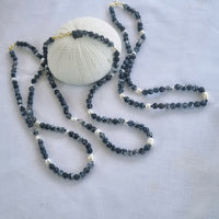 Sugerloaf Pearl Necklace in Black Fire Agate