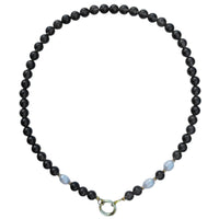 Tango Gemstone and Freshwater Pearl Necklace smokey quartz gold