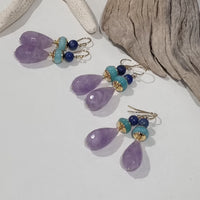 Tania Amethyst Amazonite Lapis Lazuli Earring
