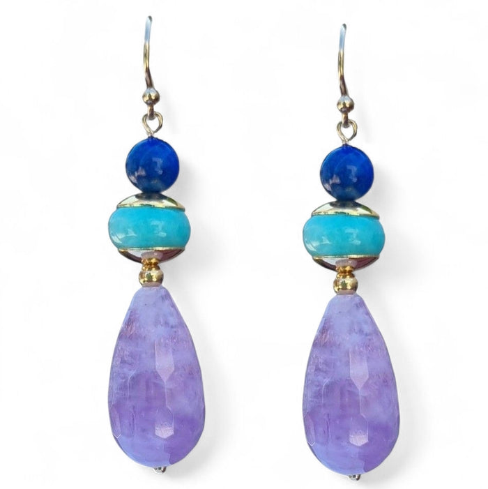 Tania Amethyst Amazonite Lapis Lazuli Earring