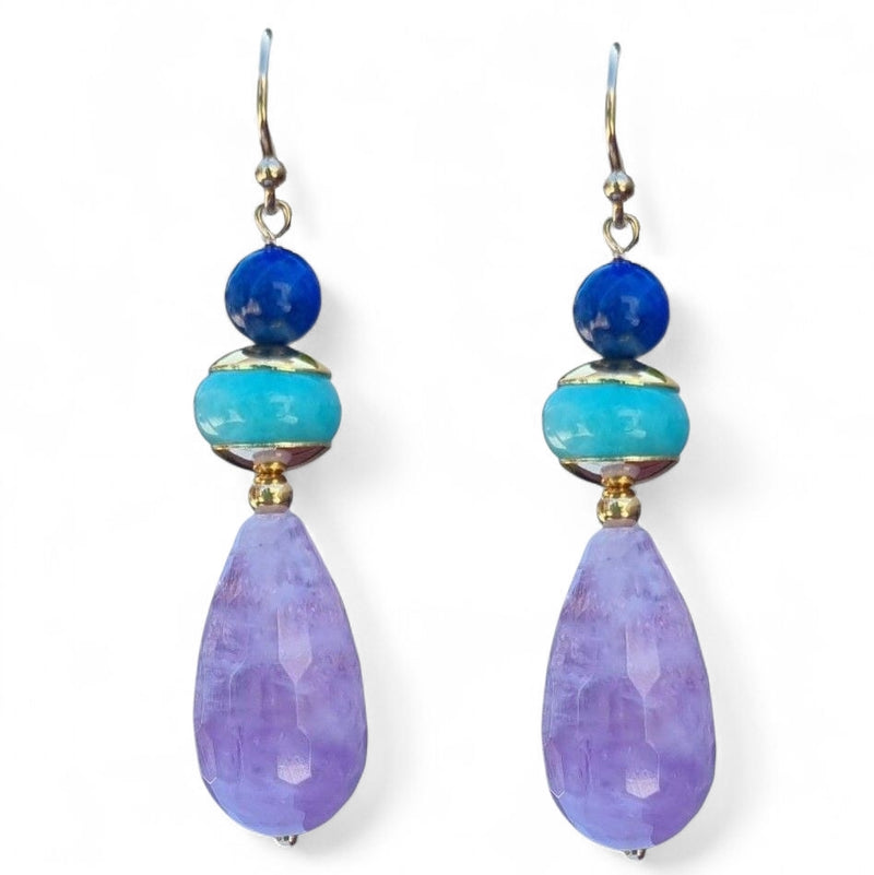 Tania Amethyst Amazonite Lapis Lazuli Earring