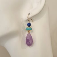 Tania Amethyst Amazonite Lapis Lazuli Earring