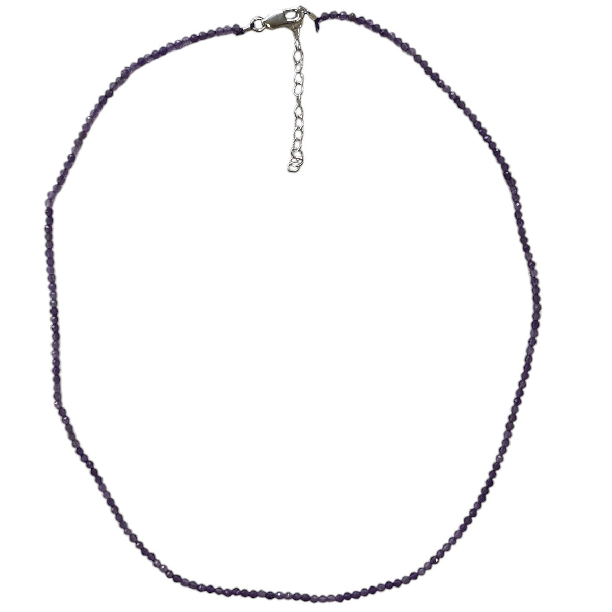 Tiny Beaded Sterling Silver Necklace in Yellow Opal