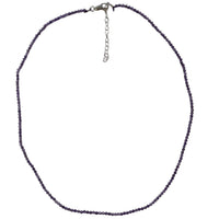 Tiny Beaded Sterling Silver Necklace in Yellow Opal