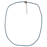Tiny Beaded Sterling Silver Necklace in Yellow Opal