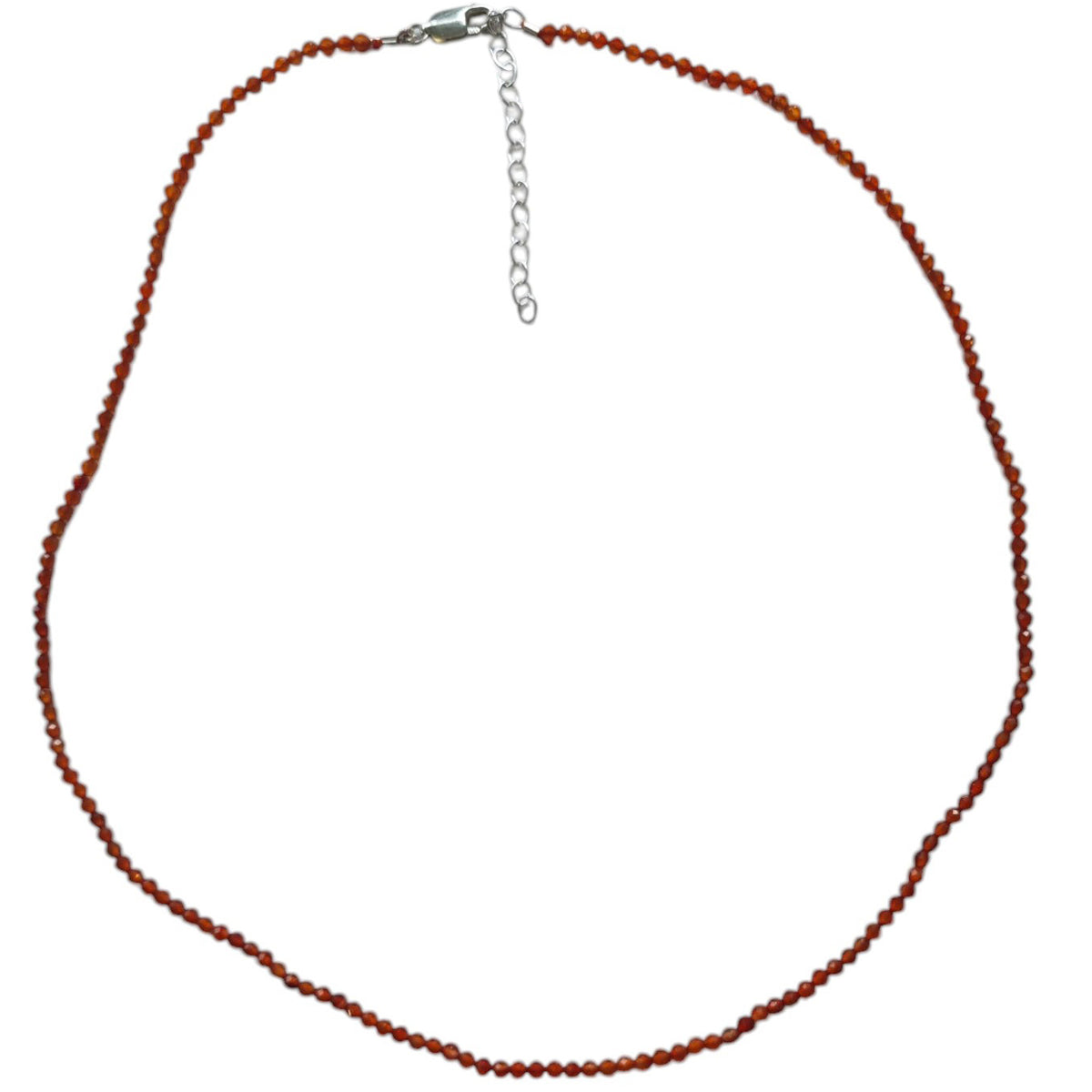 Tiny Beaded Sterling Silver Necklace in Yellow Opal