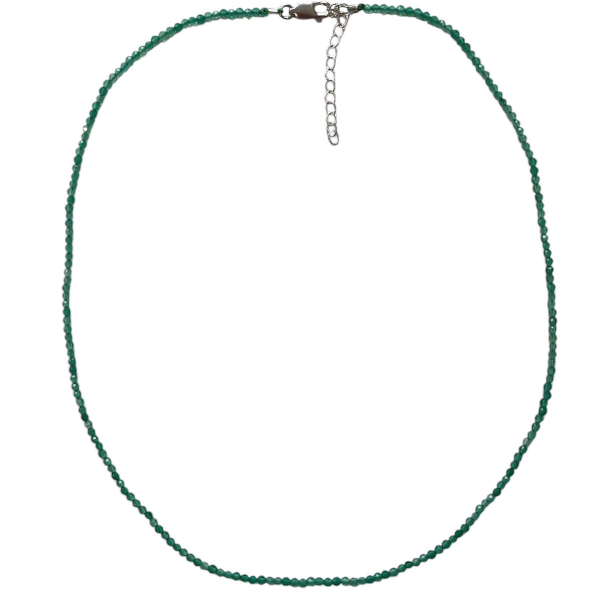 Tiny Beaded Sterling Silver Necklace in Yellow Opal