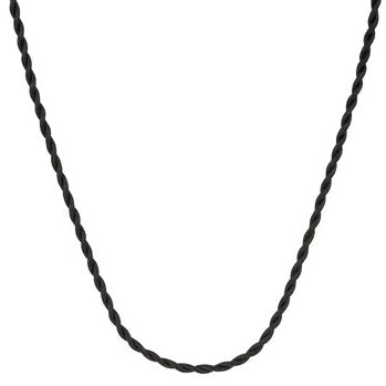 Twisted Braid Black Silk Cord Necklace