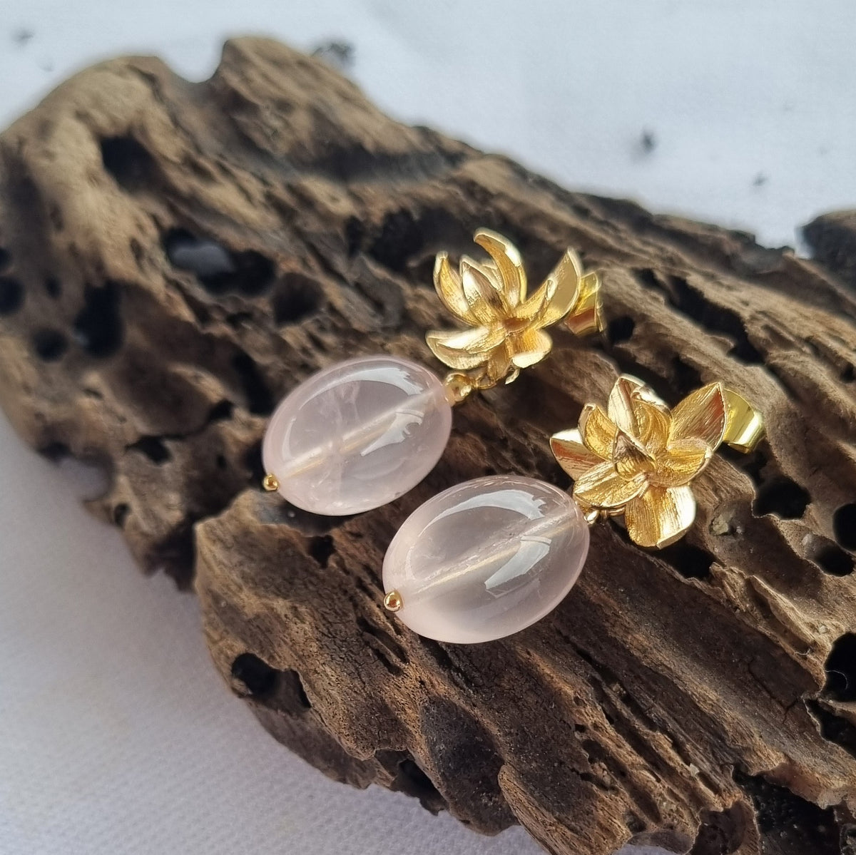 Ulla Rose Quartz Earrings
