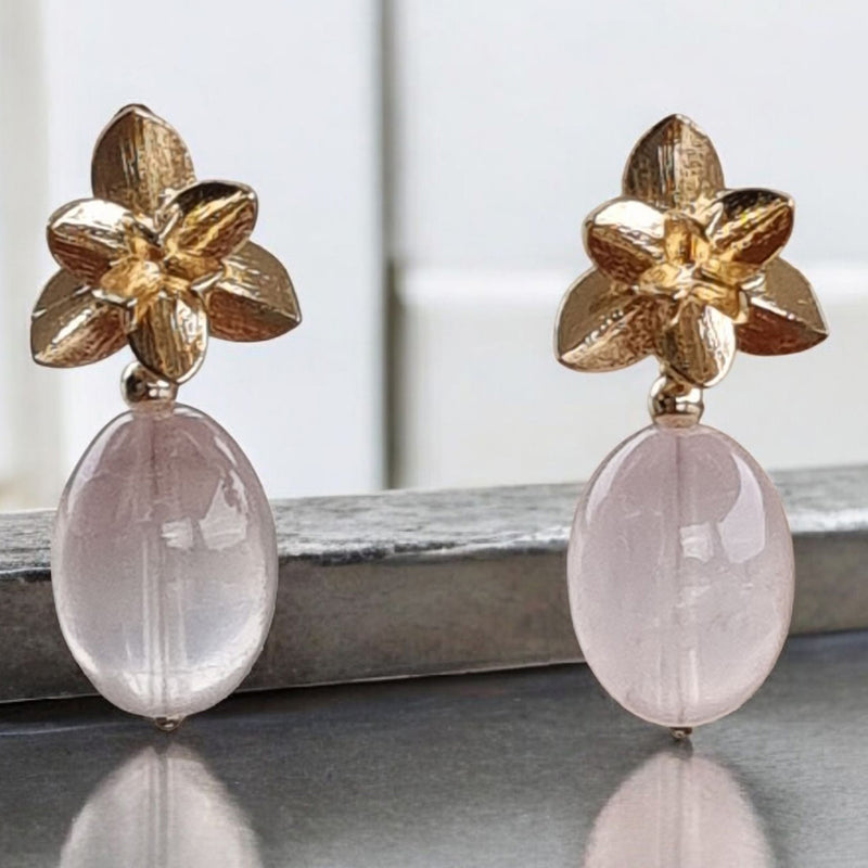 Ulla Rose Quartz Earrings