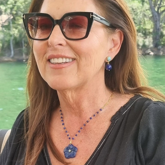 Umbria Amazonite and Lapis Lazuli Earrings