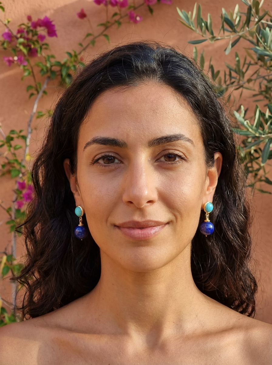 Umbria Amazonite and Lapis Lazuli Earrings