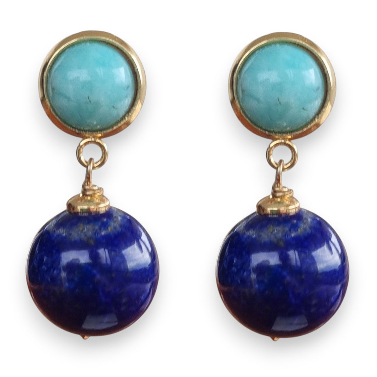 Umbria Amazonite and Lapis Lazuli Earrings