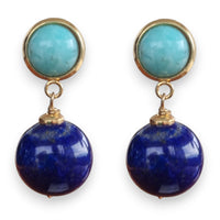 Umbria Amazonite and Lapis Lazuli Earrings