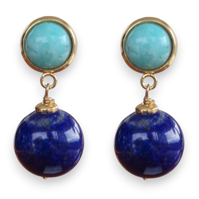 Umbria Amazonite and Lapis Lazuli Earrings