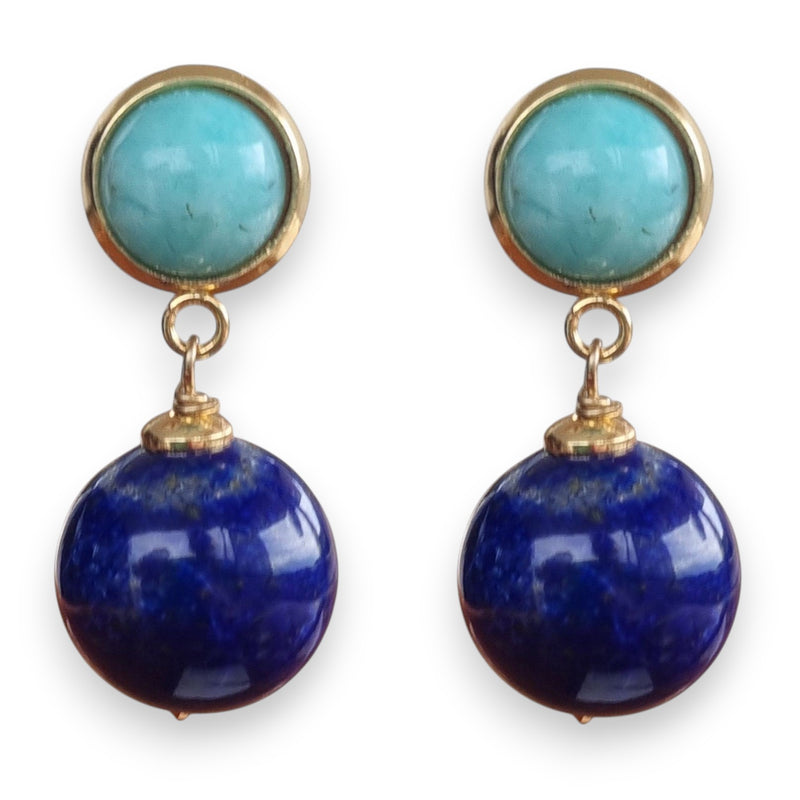 Umbria Amazonite and Lapis Lazuli Earrings