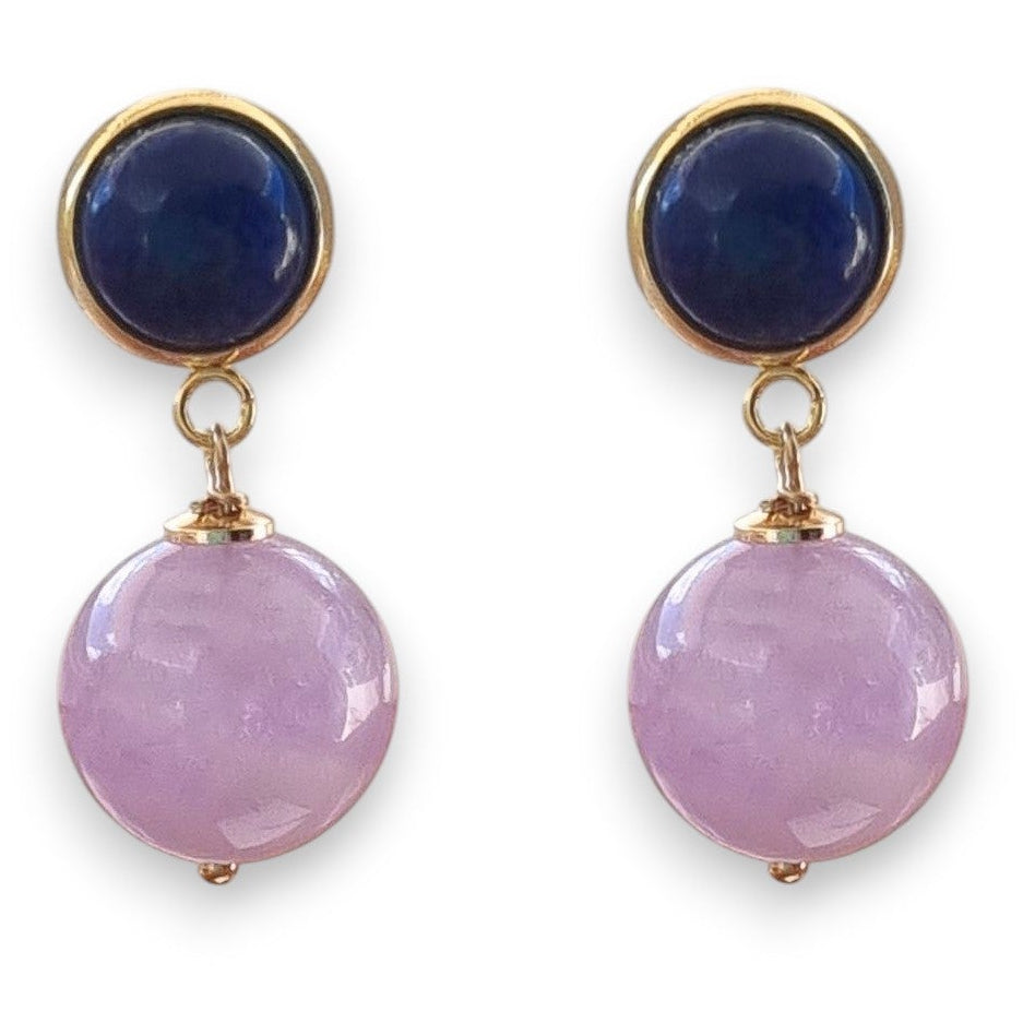 Umbria Lapis Lazuli and Lavender Amethyst Earrings