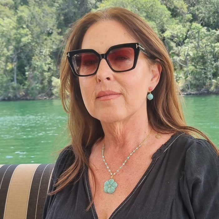 Umbria Rhodocrosite and Amazonite Earrings