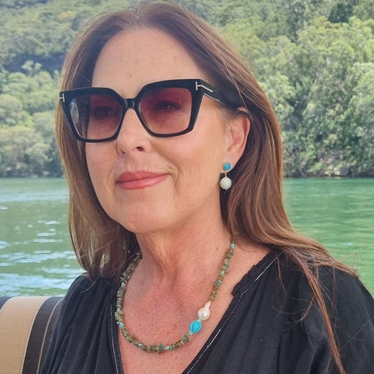 Umbria Turquoise and Green Angelite Earrings