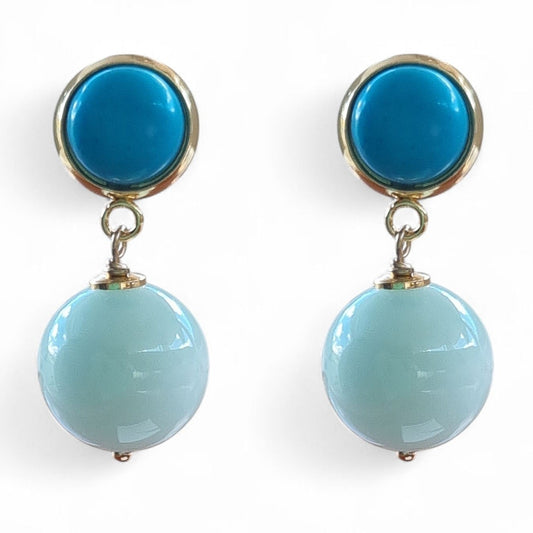 Umbria Turquoise and Green Angelite Earrings