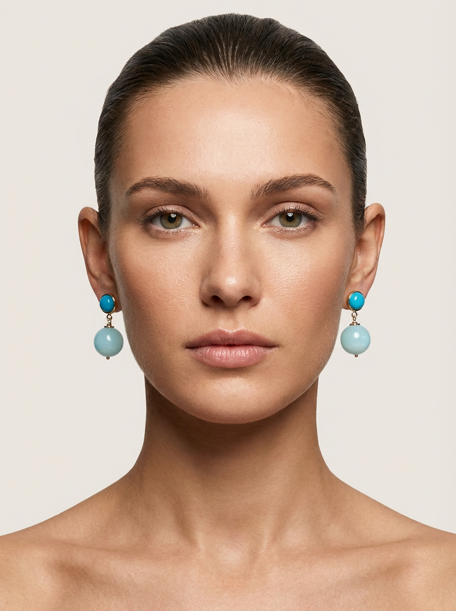 Umbria Turquoise and Angelite Earrings