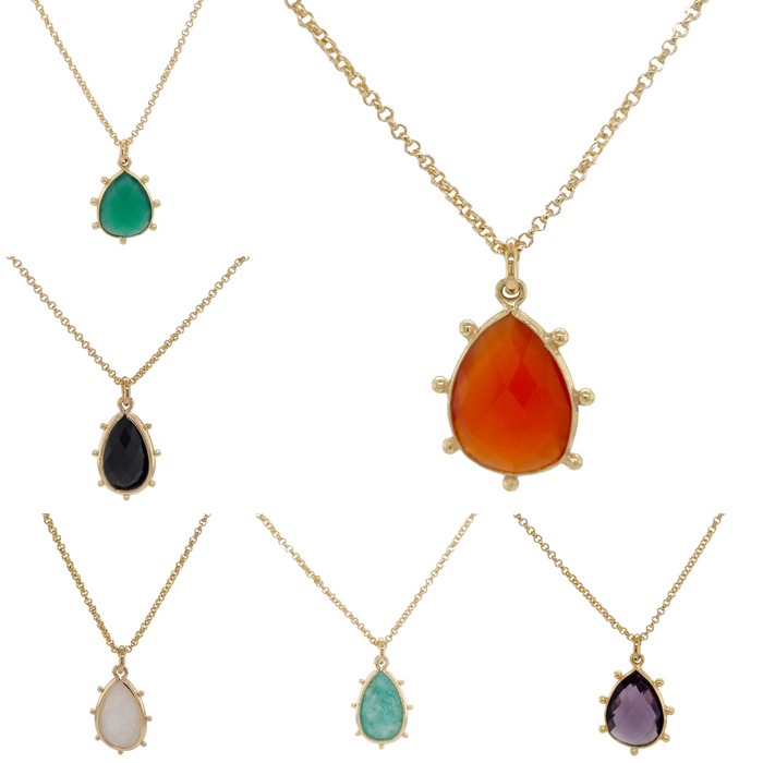 Aurulia Gemstone drop Necklace