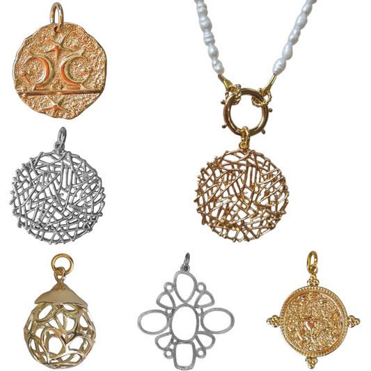 Sage Pendant and Charms Gold and Silver