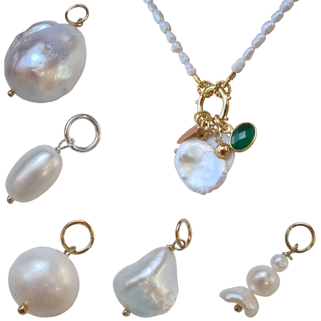 Sage Freshwater Pearl Interchangeable Necklace Charms