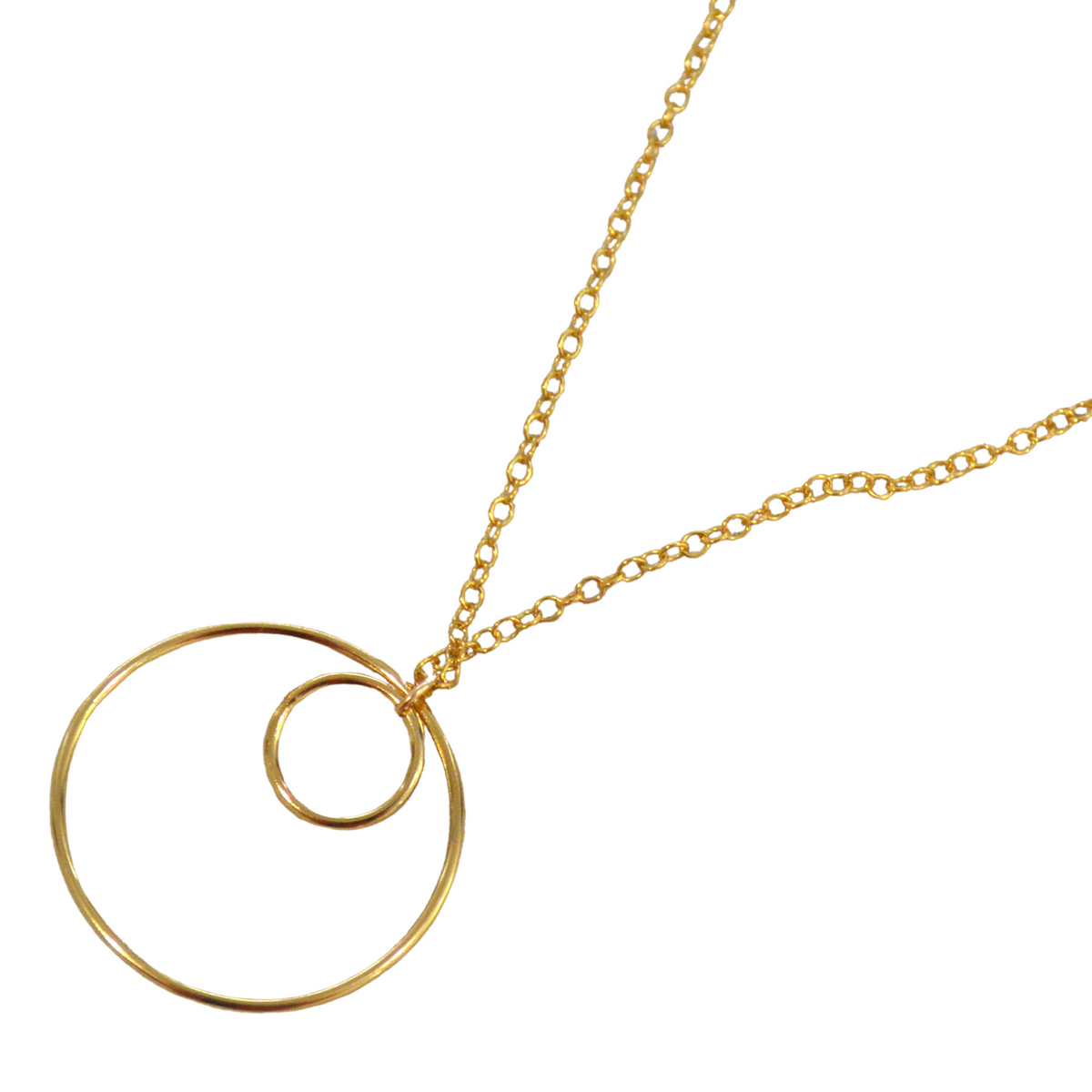 Solarius Double Ring 14k Gold or Sterling Silver Necklace