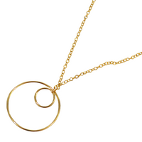 Solarius Double Ring 14k Gold or Sterling Silver Necklace