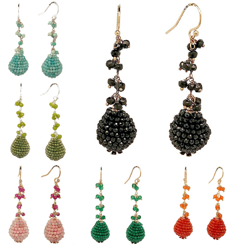 Ann Gemstone drop Earrings - Spinel