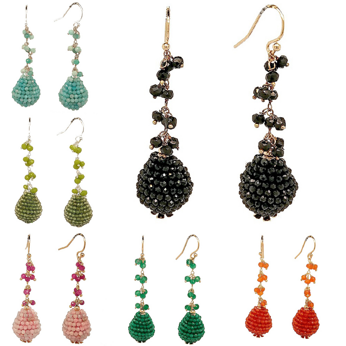 Ann Gemstone drop Earrings - Amazonite
