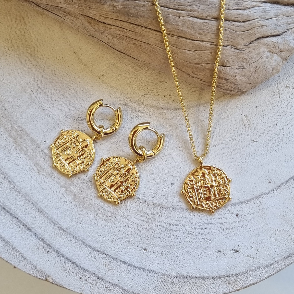 Ursula Coin Hoop Earrings