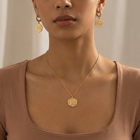 Usula Coin necklace with earrings